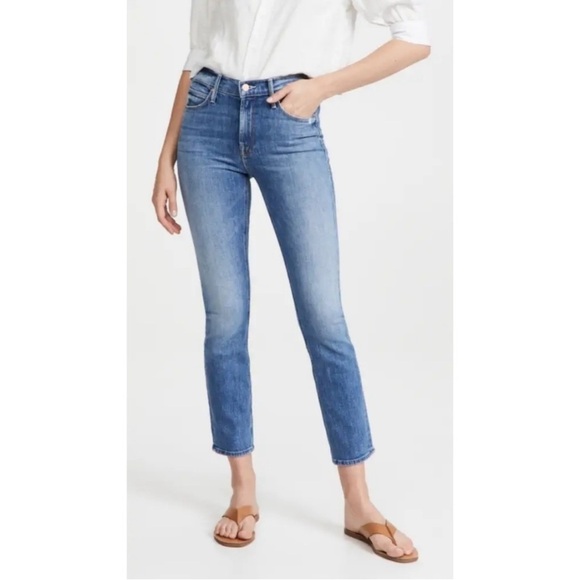 MOTHER Jeans The Mid Rise Dazzler Ankle Casual Boho Cut And Paste Blue 28 - Picture 2 of 13
